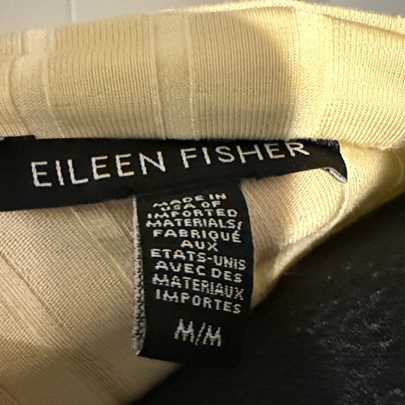 E Eileen Fisher Women’s Medium Yellow Long Cropped Sleeve Boat Neck MIDI Dress - Picture 2 of 5